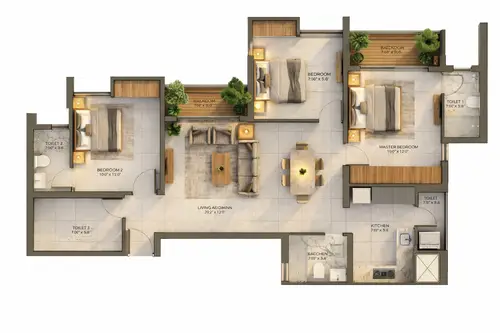 dtc downtown 3bhk 500